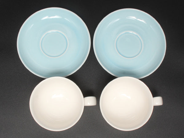 美品 Royal Copenhagen カップ＆ソーサー 2客セット ペア ニューシグネチャー ブルー ロイヤルコペンハーゲン