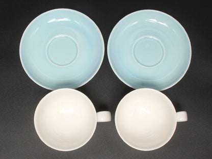 美品 Royal Copenhagen カップ＆ソーサー 2客セット ペア ニューシグネチャー ブルー ロイヤルコペンハーゲン