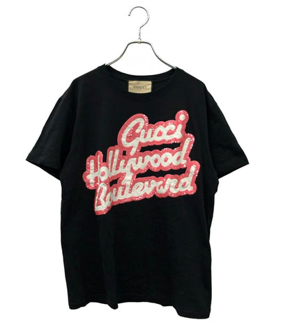 GUCCI 半袖Tシャツ スパンコール ロゴ Gucci Hollywood Boulevard T-shirt 615044 レディース SIZE XS グッチ