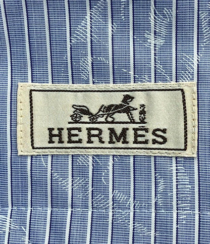 美品 エルメス 長袖シャツ ストライプ ジップアップ シェーヌダンクル メンズ SIZE 50 (L) HERMES