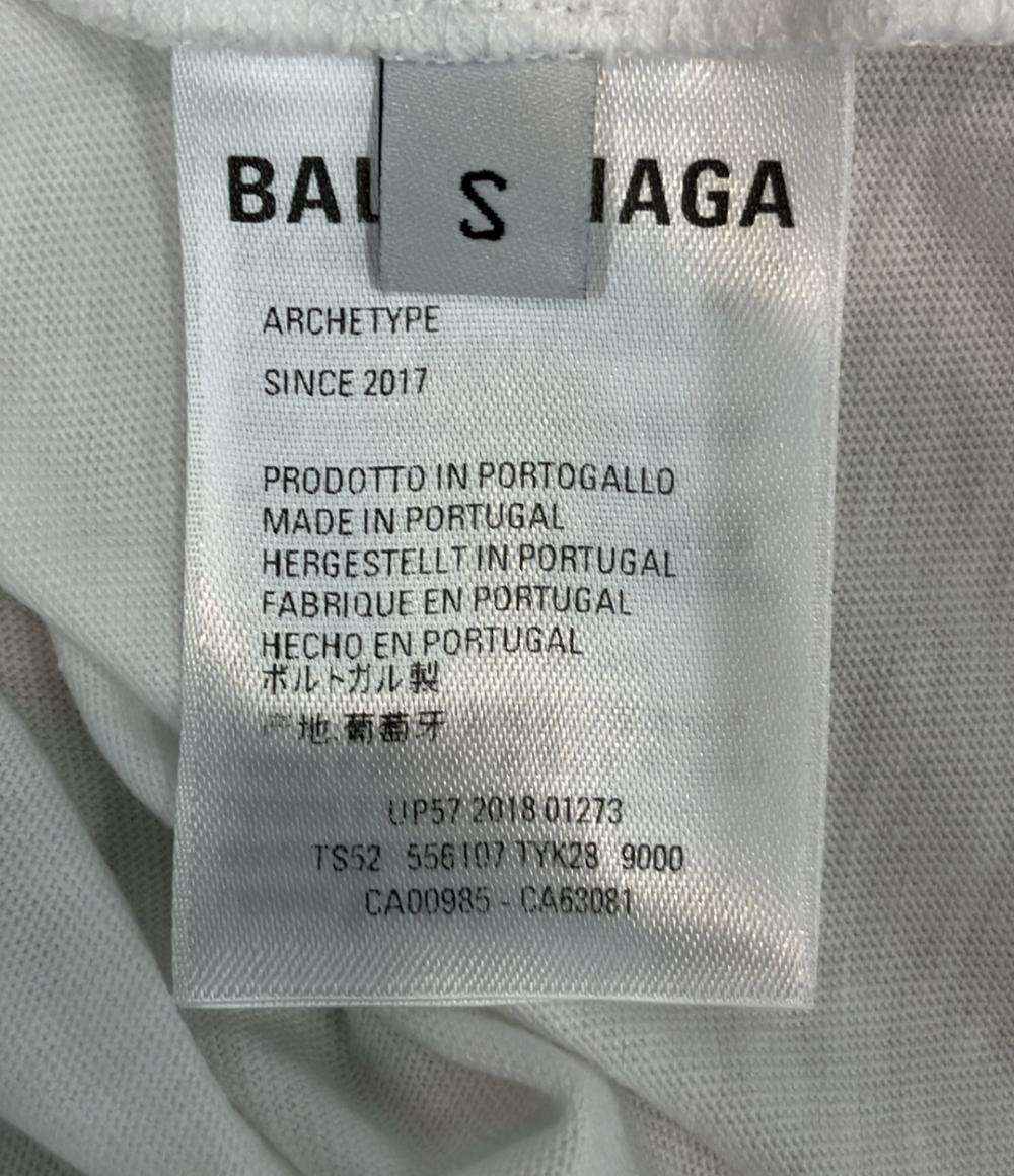BALENCIAGA 半袖Tシャツ スモールロゴ コットン100% 556107 TYK28 9000 レディース SIZE S バレンシアガ
