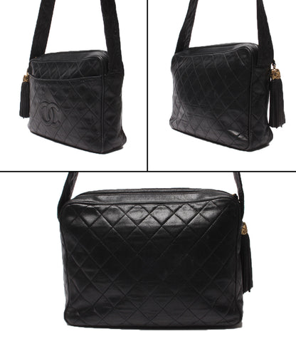 CHANEL ショルダーバッグ ラムスキン ゴールド金具 1番台 斜め掛け マトラッセ レディース シャネル