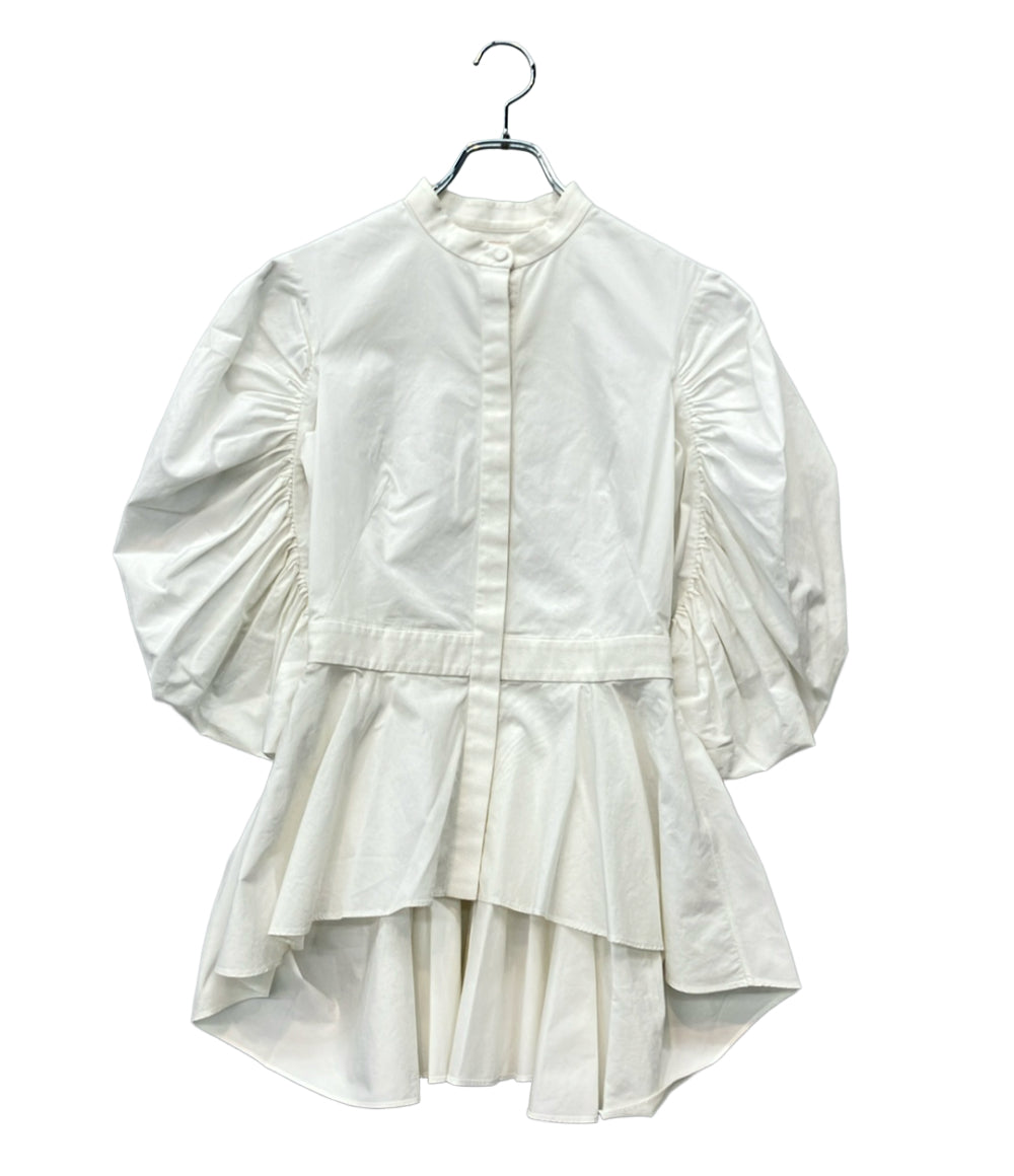 Alexander McQueen 長袖シャツ バンドカラー フリル レディース SIZE 38 (M) アレキサンダーマックイーン