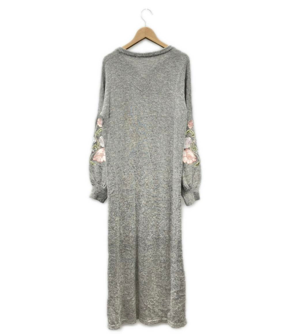グレースコンチネンタル フラワー刺繍ニットワンピース レディース SIZE 36 (XS) GRACE CONTINENTAL