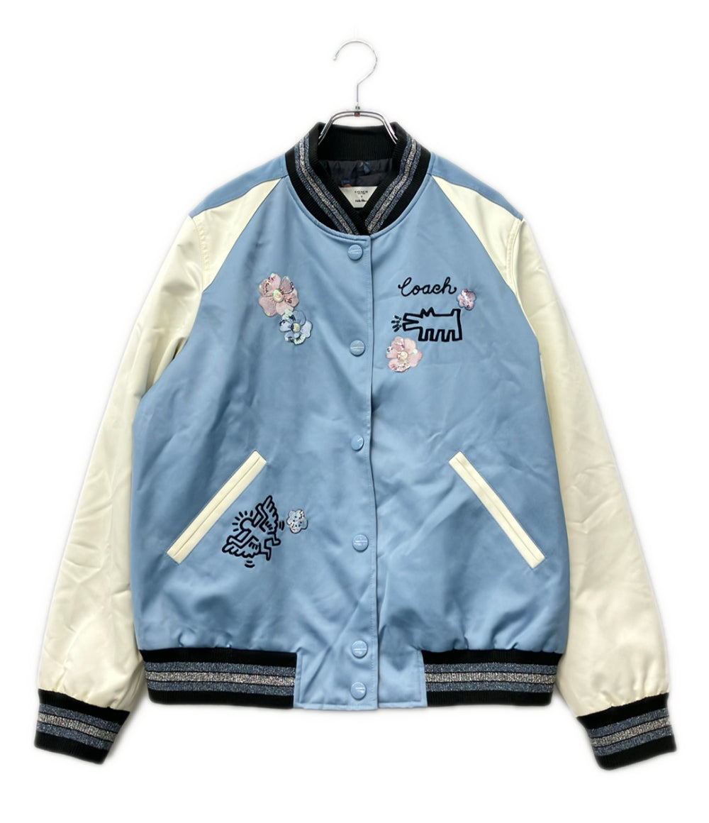 COACH Keith Haring 中綿 スタジャン F67470 レディース SIZE L コーチ キース・ヘリング