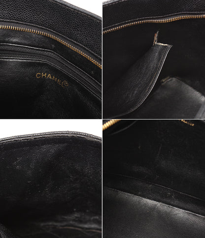 CHANEL トートバッグ ハンドバッグ ゴールド金具 マトラッセ 5番台 キャビアスキン レディース シャネル
