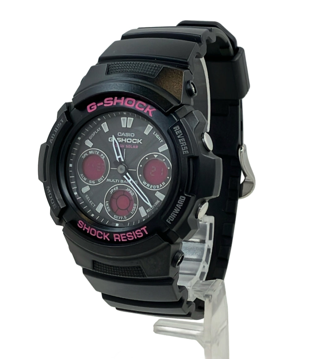 美品 CASIO 腕時計 G-SHOCK ソーラー ブラック AWG-100F レディース メンズ カシオ
