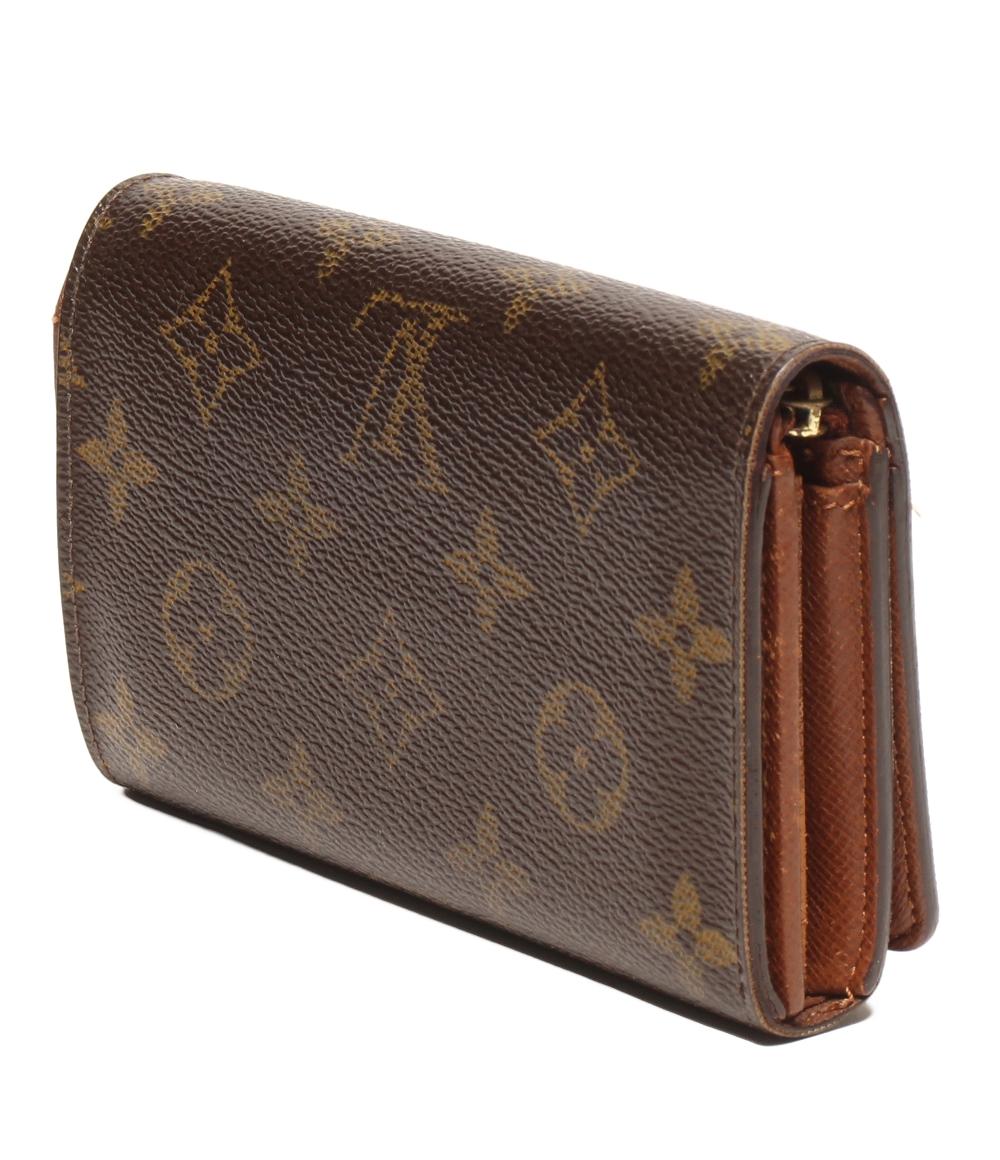 ルイヴィトン 二つ折り財布 ポルトモネビエ トレゾール モノグラム  