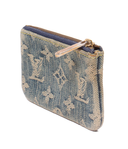 LOUIS VUITTON コインケース キーリング付き ポシェット クレ モノグラム デニム M95343 レディース ルイ・ヴィトン