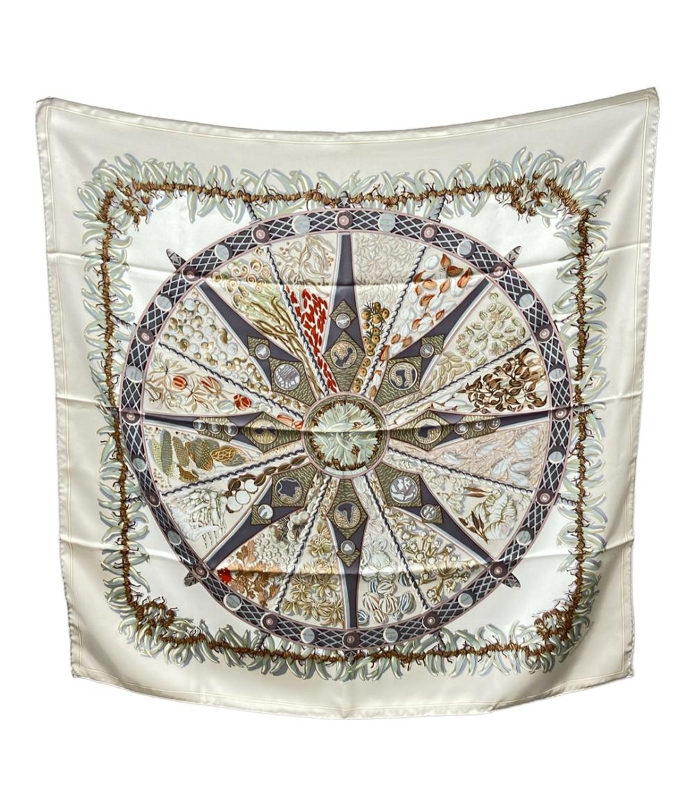 美品 HERMES スカーフ シルク100% カレ90 AUX PAYS DES EPICES レディース エルメス