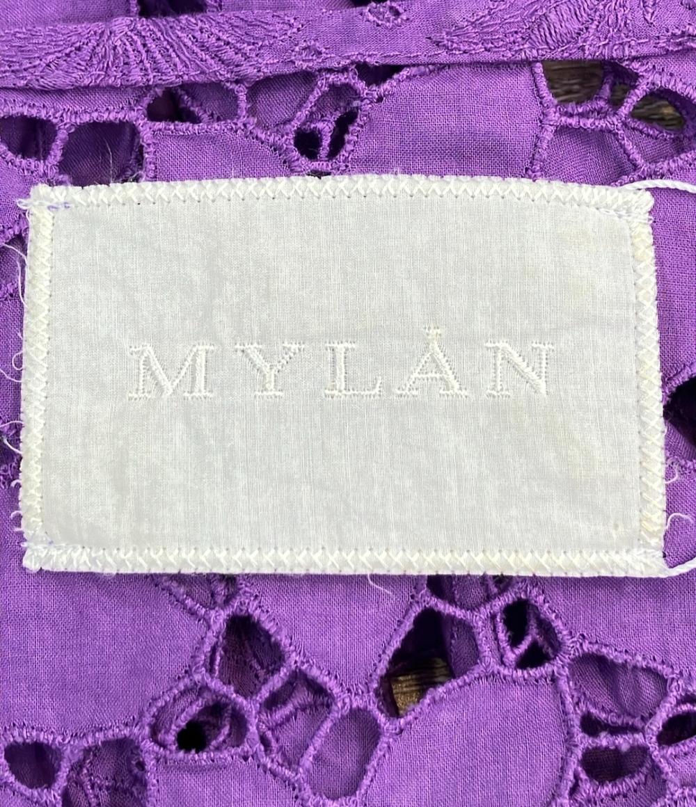 訳あり MYLAN 長袖ワンピース オールオーバーレースラップドレス ペチコート付き レディース SIZE S マイラン