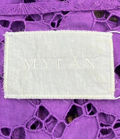 訳あり MYLAN 長袖ワンピース オールオーバーレースラップドレス ペチコート付き レディース SIZE S マイラン