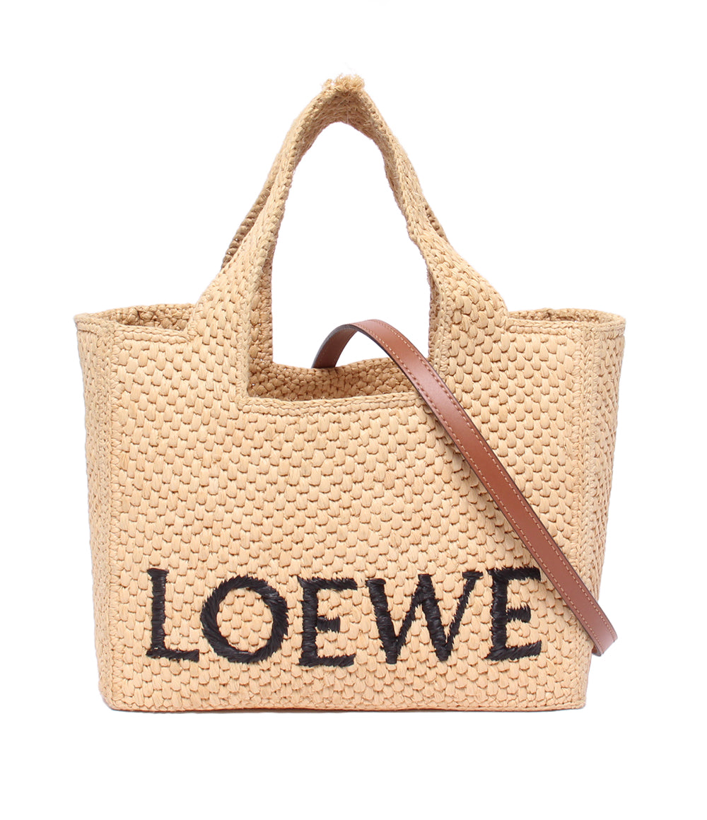 LOEWE 2WAY ハンドバッグ かごバッグ ショルダーバッグ 肩掛け 斜め掛け フォント トート ラフィア レディース ロエベ