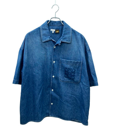 美品 LOEWE Paula's Ibiza 半袖デニムシャツ メンズ SIZE 37 (M) ロエベ パウラズ イビザ