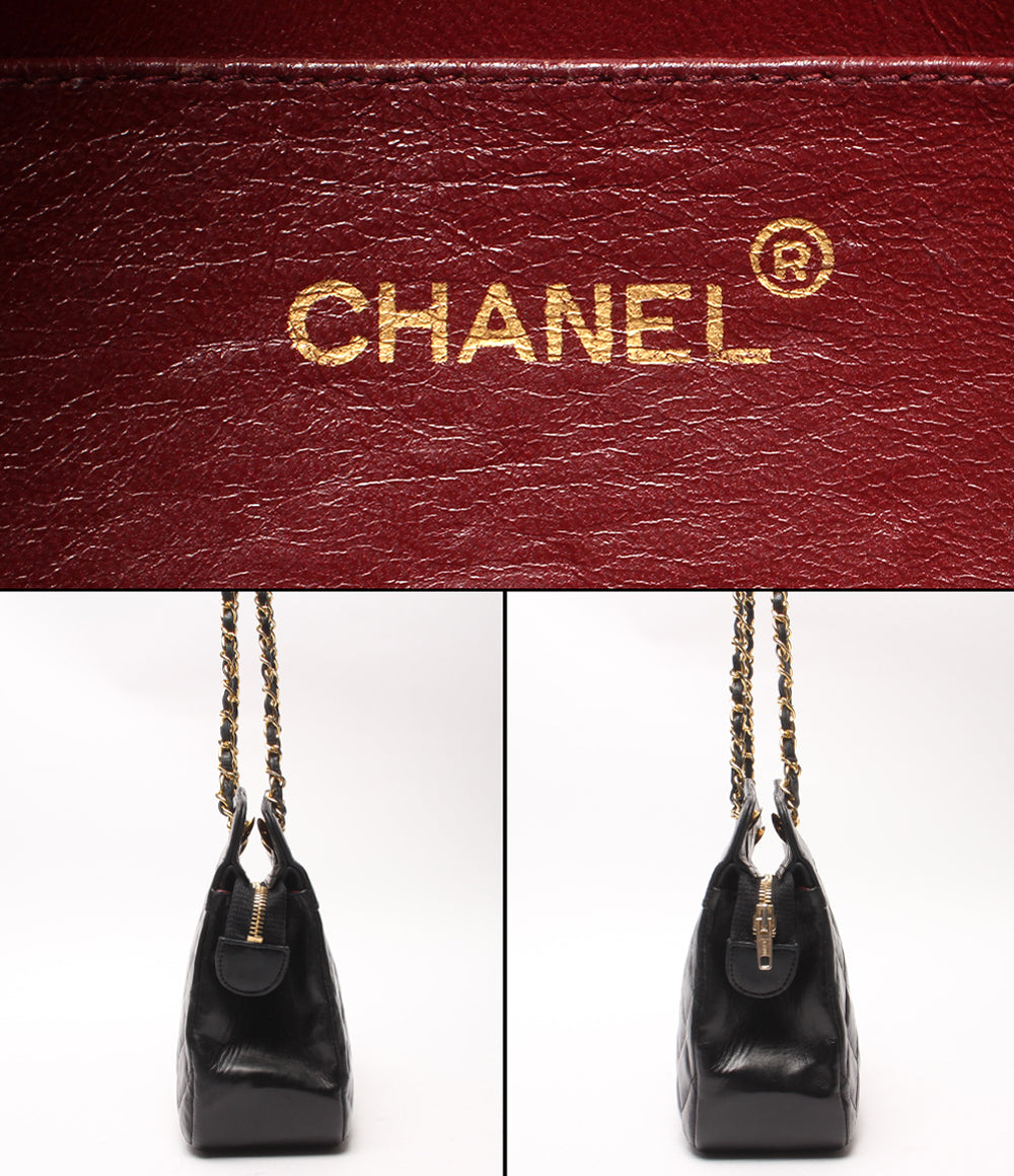 CHANEL チェーンショルダーバッグ 肩掛け ラムスキン 1番台 マトラッセ レディース シャネル
