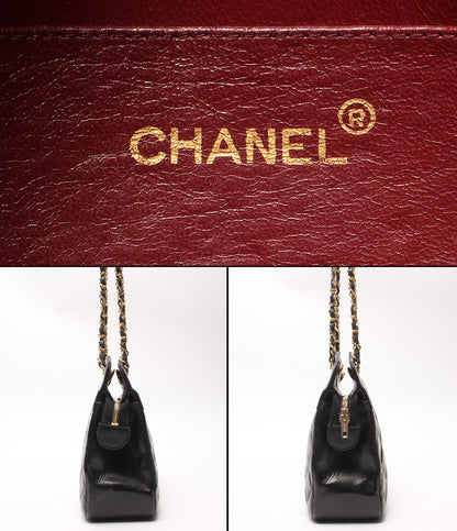 CHANEL チェーンショルダーバッグ 肩掛け ラムスキン 1番台 マトラッセ レディース シャネル