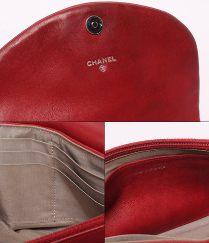 CHANEL チェーンウォレット 斜め掛け シングルチェーン シングルフラップ シルバー金具 14番台 ハーフムーン レディース シャネル