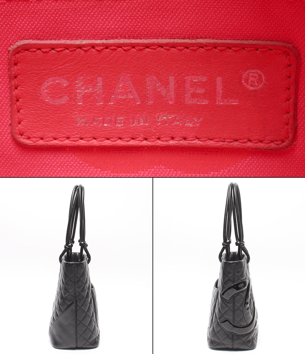 CHANEL トートバッグ シルバー金具 カンボンライン ラムスキン 10番台 レディース シャネル