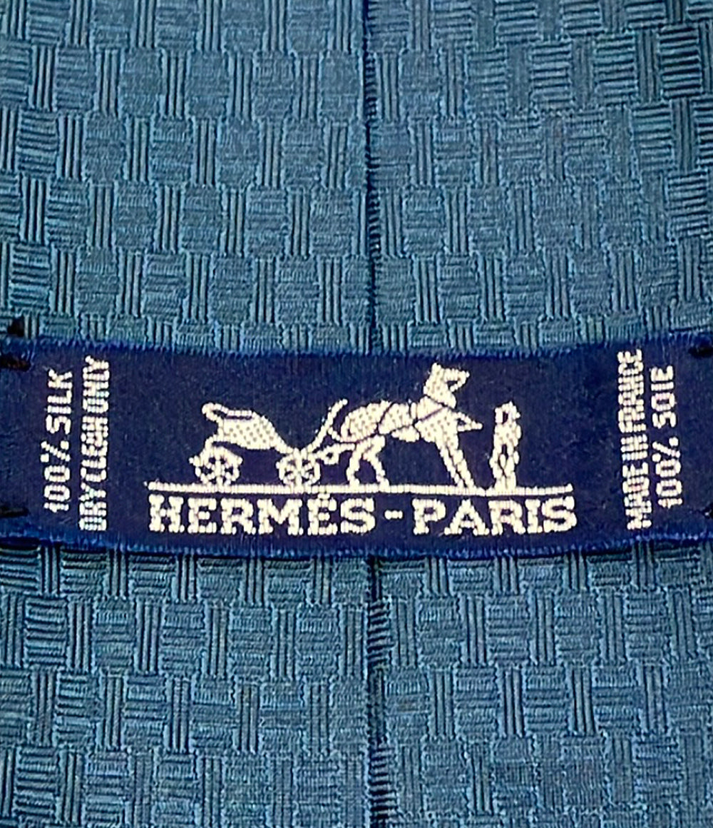 HERMES ネクタイ シルク100% テニス メンズ エルメス