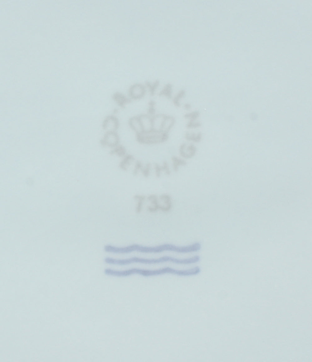 美品 Royal Copenhagen クーププレート 皿 23cm フラワーエンブレム ロイヤルコペンハーゲン