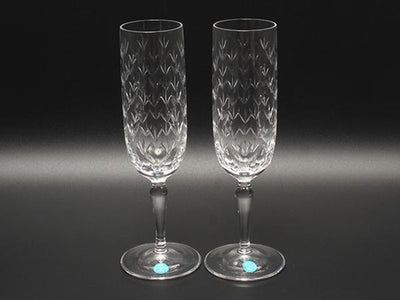 ティファニー シャンパングラス 2点セット ペア フローレット TIFFANY&Co.
