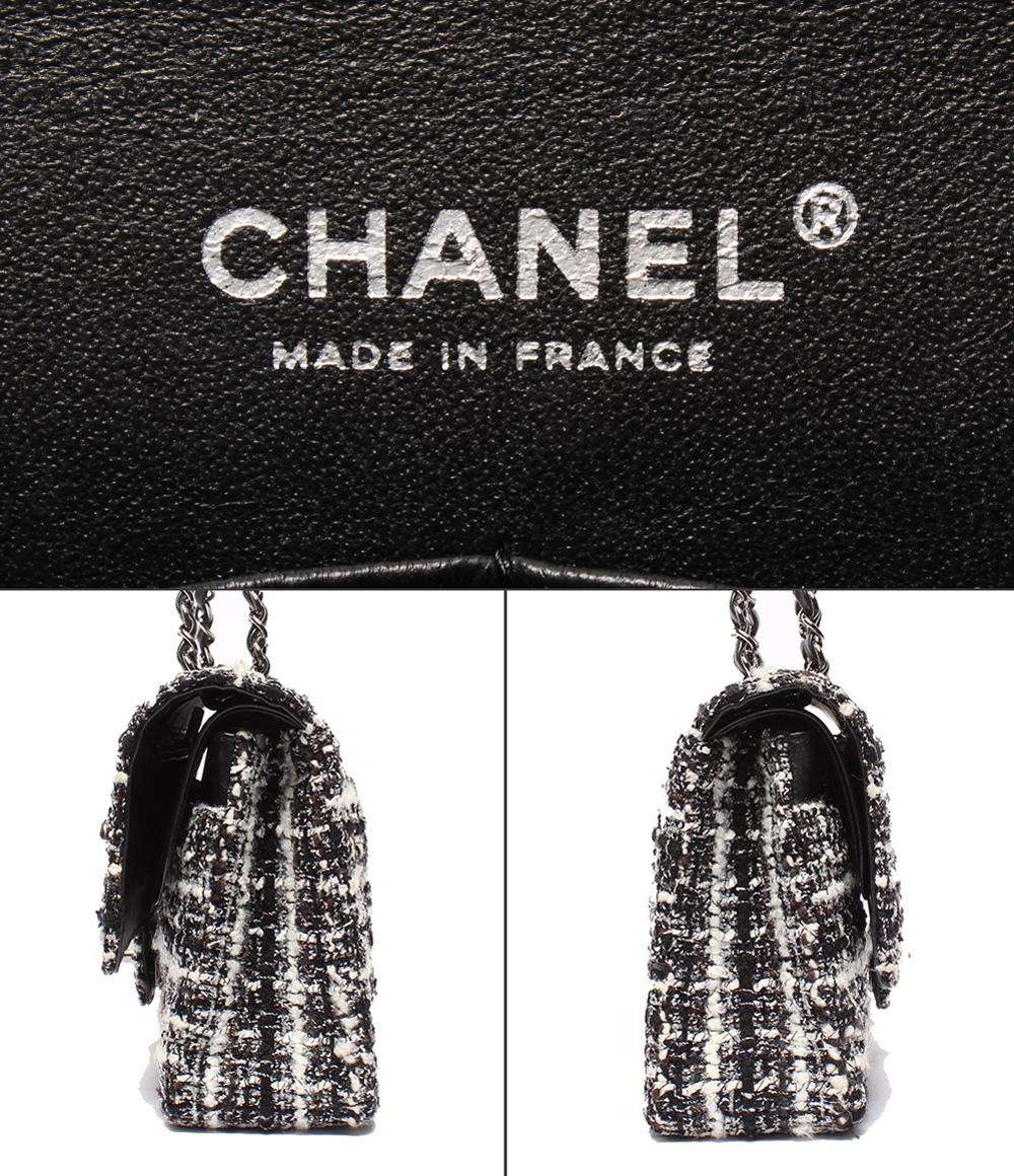 シャネル ショルダーバッグ ハンドバッグ 肩掛け ツイード ダブルチェーン ダブルフラップ シルバー金具 マトラッセ25 レディース CHANEL