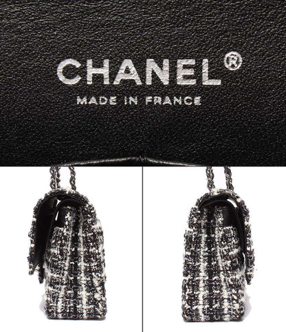 シャネル ショルダーバッグ ハンドバッグ 肩掛け ツイード ダブルチェーン ダブルフラップ シルバー金具 マトラッセ25 レディース CHANEL