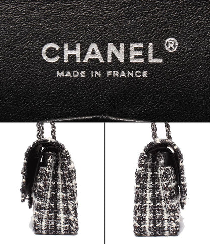 シャネル ショルダーバッグ ハンドバッグ 肩掛け ツイード ダブルチェーン ダブルフラップ シルバー金具 マトラッセ25 レディース CHANEL