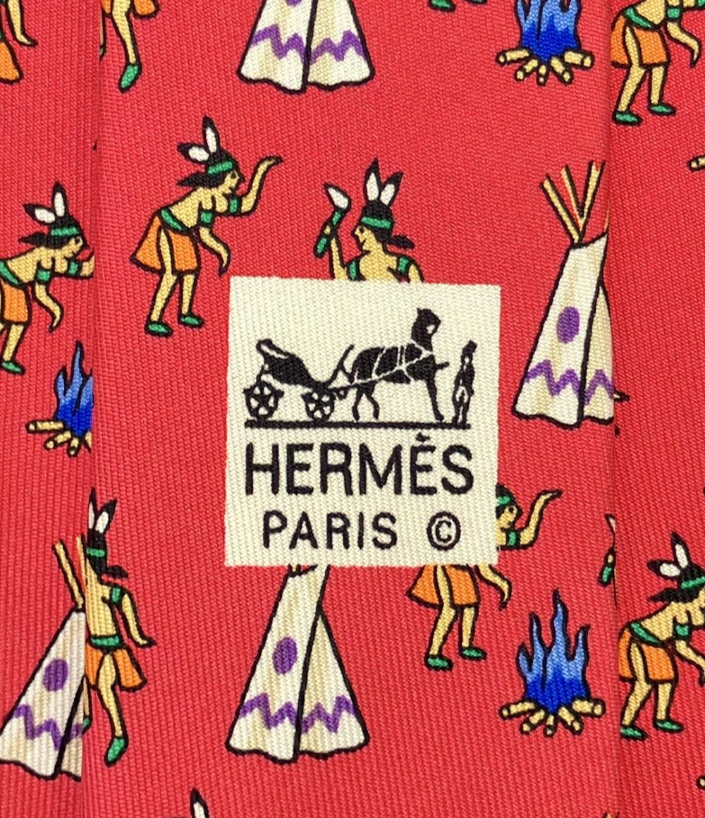 美品 HERMES ネクタイ シルク 100% 7564 SA メンズ エルメス