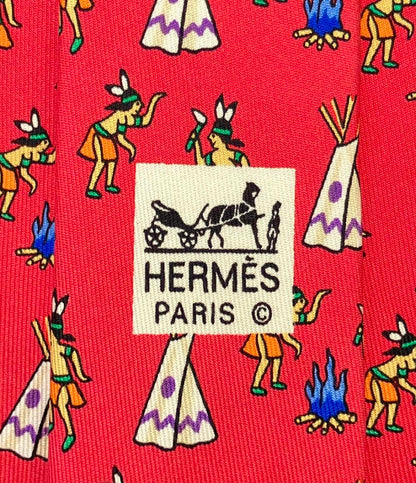 美品 HERMES ネクタイ シルク 100% 7564 SA メンズ エルメス