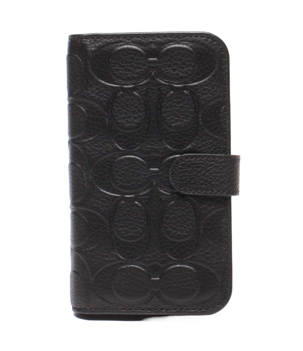 美品 COACH iPhoneケース iPhone 13 mini用 手帳型 シグネチャー R21C056K レディース メンズ コーチ