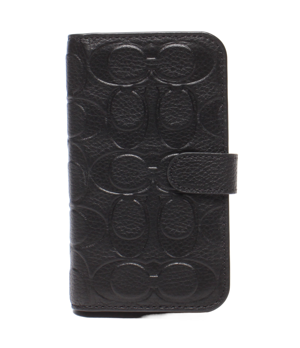美品 COACH iPhoneケース iPhone 13 mini用 手帳型 シグネチャー R21C056K レディース メンズ コーチ
