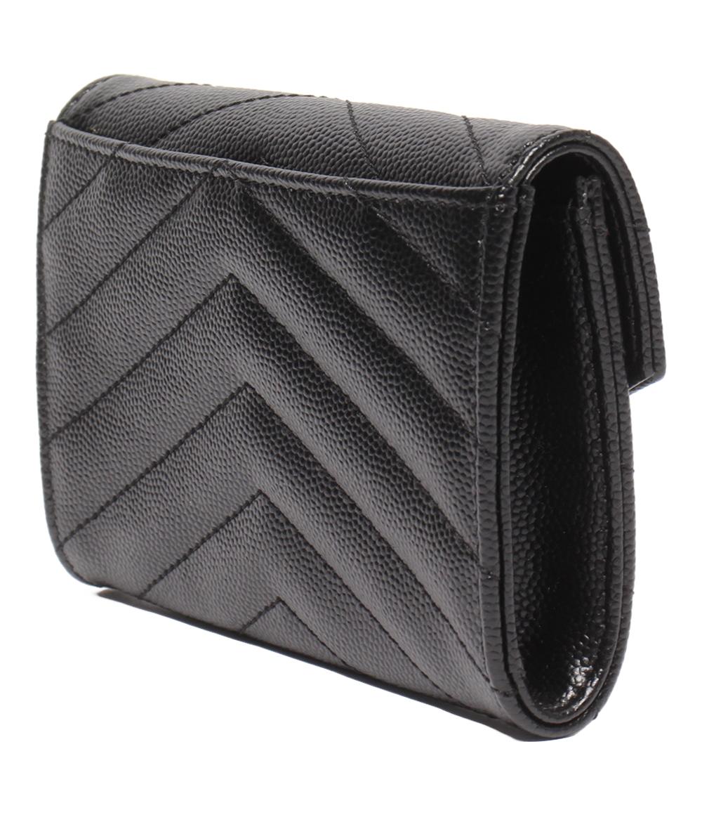美品 SAINT LAURENT PARIS モノグラムスモールエンベロープウォレット ミニ財布 レディース サンローランパリ
