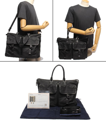 プラダ 2wayブリーフケース ビジネスバッグ ショルダーバッグ 斜め掛け 2VE017 メンズ PRADA