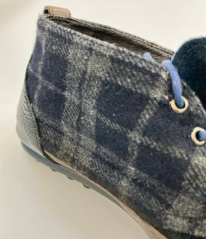 LANVIN en Bleu チャッカブーツ スエード チェック柄 メンズ SIZE 24.5 (XS) ランバンオンブルー