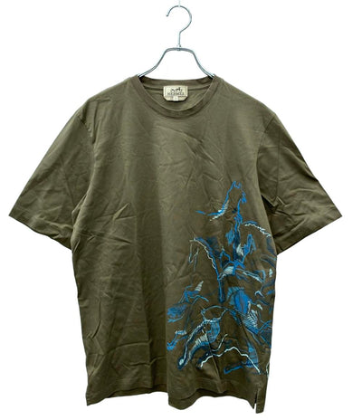 美品 エルメス 半袖Tシャツ カヴァルカード 騎馬更新 メンズ SIZE L HERMES