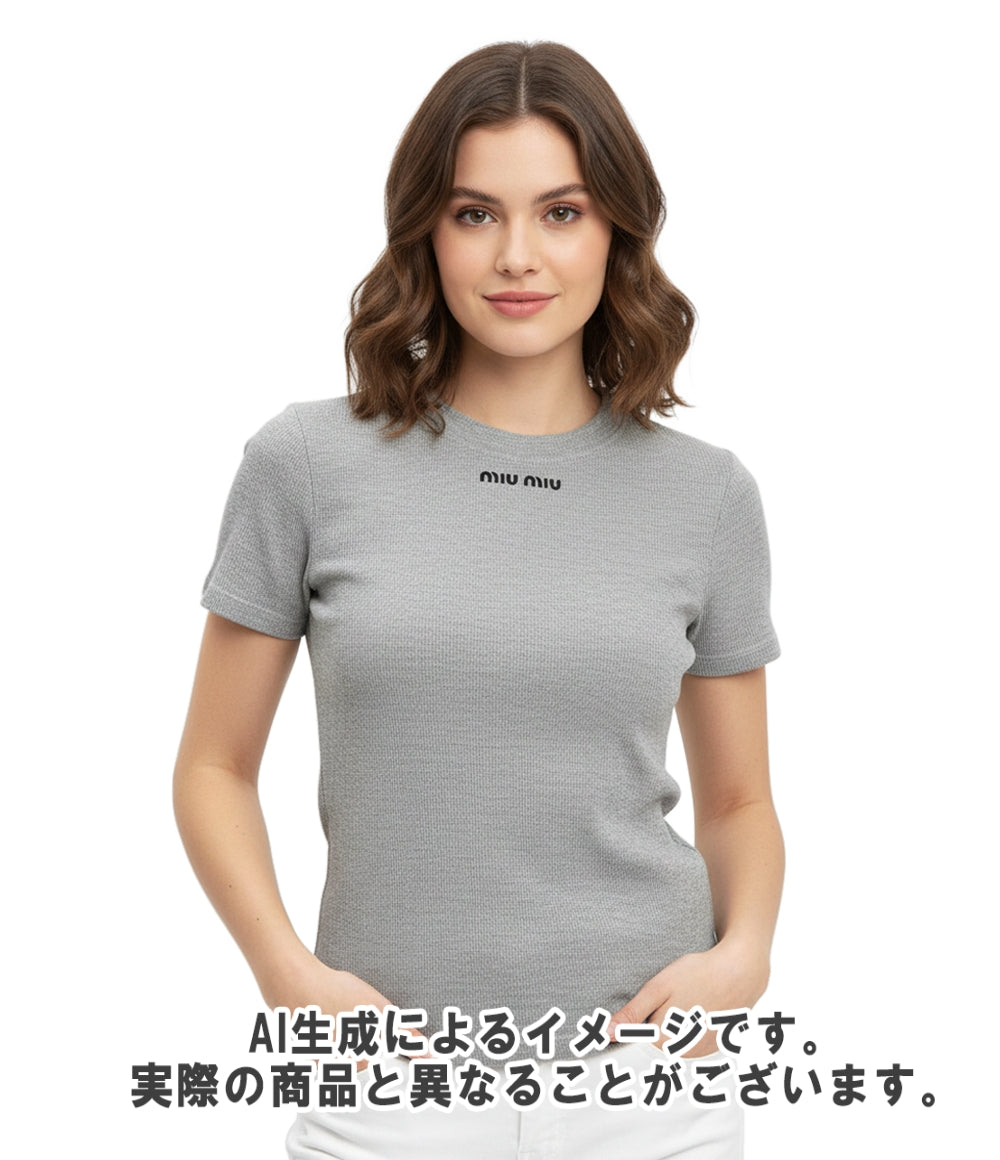 ミュウミュウ　半袖Tシャツ　トップス　カットソー　ロゴ　イタリア製　ハート　S Miu Miu 半袖Tシャツ 24SS レディース SIZE M ミュウ ミュウ – Rehello