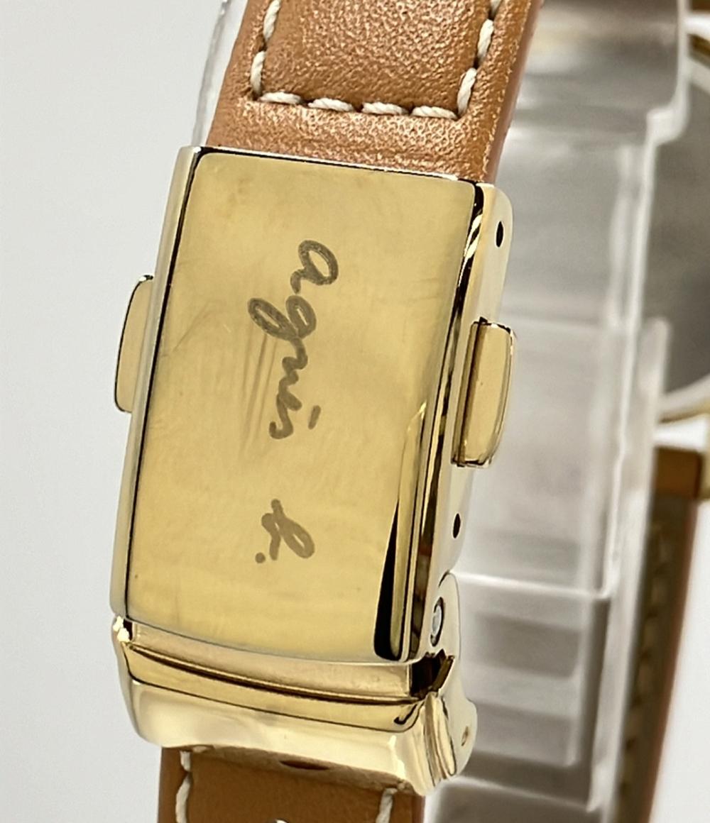 agnes b. 腕時計 ソーラー ホワイト V117-0AT0 レディース アニエスベー