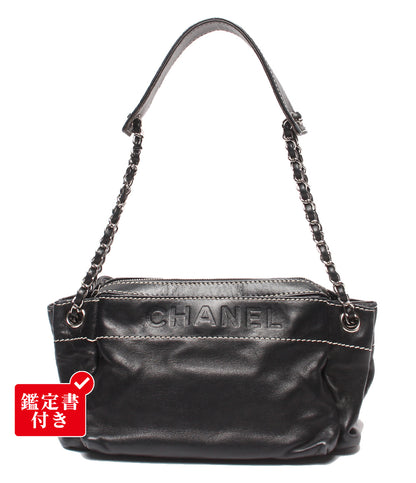 CHANEL チェーンショルダーバッグ 肩掛け シルバー金具 ラムスキン レディース シャネル