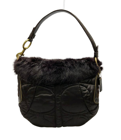 美品 COACH ショルダーバッグ ファー 肩掛け 3586 レディース コーチ