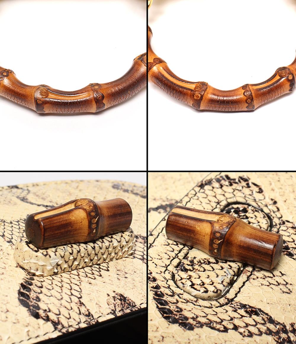 GUCCI 2wayショルダーバッグ ハンドバッグ 斜め掛け パイソン柄 1947 バンブー 686858 486628 レディース グッチ