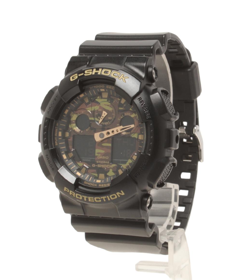 美品 CASIO 腕時計 G-SHOCK クオーツ ブラック GA-100CF メンズ カシオ