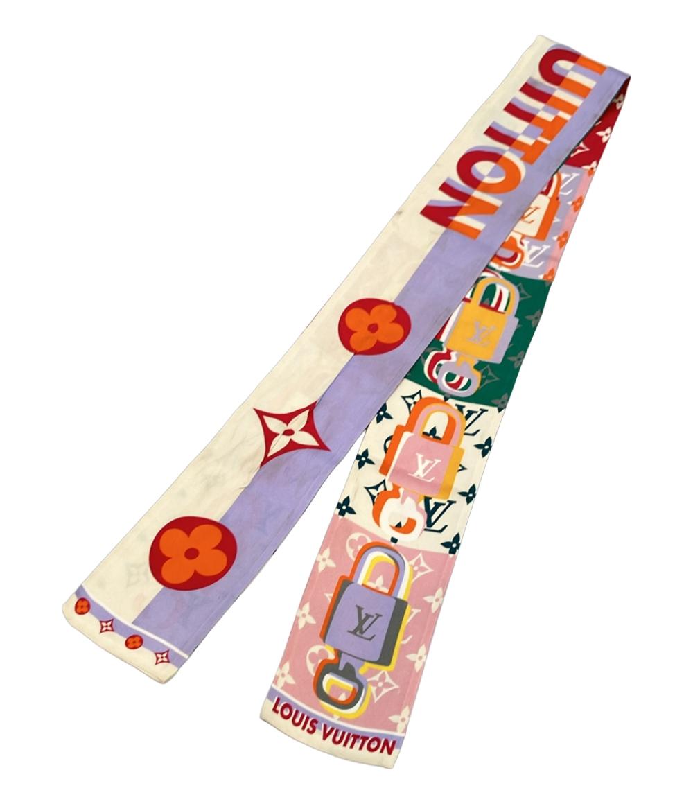 訳あり LOUIS VUITTON スカーフ シルク100% バンドー LV アンロックト