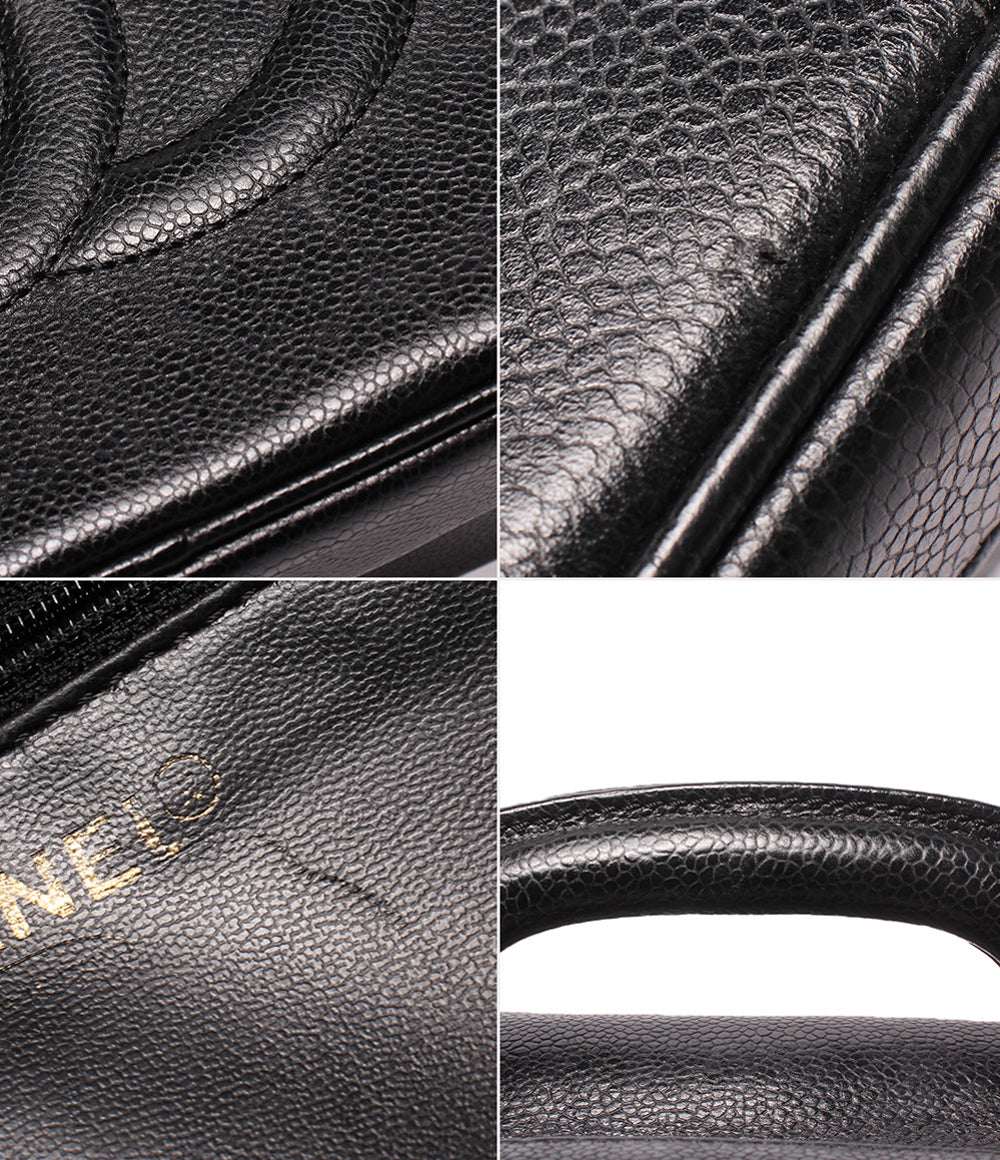 CHANEL 2way バニティバッグ ショルダーバッグ 斜め掛け ココマーク キャビアスキン ゴールド金具 5番台 レディース シャネル