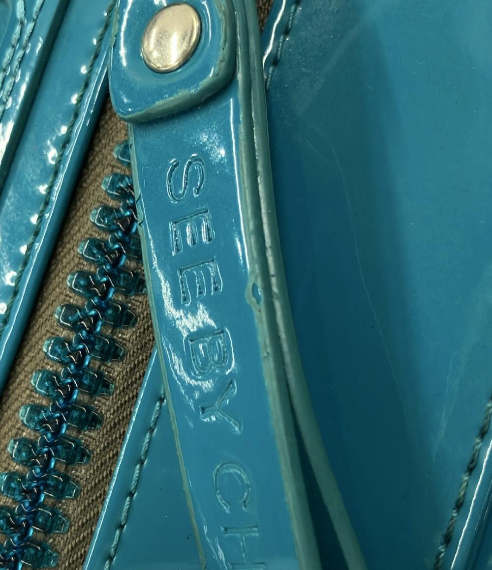 SEE BY CHLOE トートバッグ ショルダーバッグ 肩掛け エナメル ターコイズ レディース シーバイクロエ