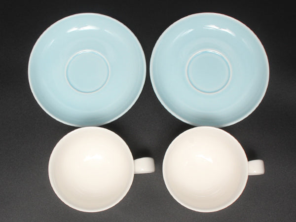 美品 Royal Copenhagen カップ＆ソーサー 2客セット ペア ニューシグネチャー ブルー ロイヤルコペンハーゲン