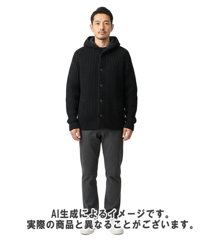 Herno 長袖カーディガン ニット フロントボタン フード スタンドカラー ライナー中綿入りナイロン mc000150u 70016-9200 メンズ SIZE 48 (L) ヘルノ
