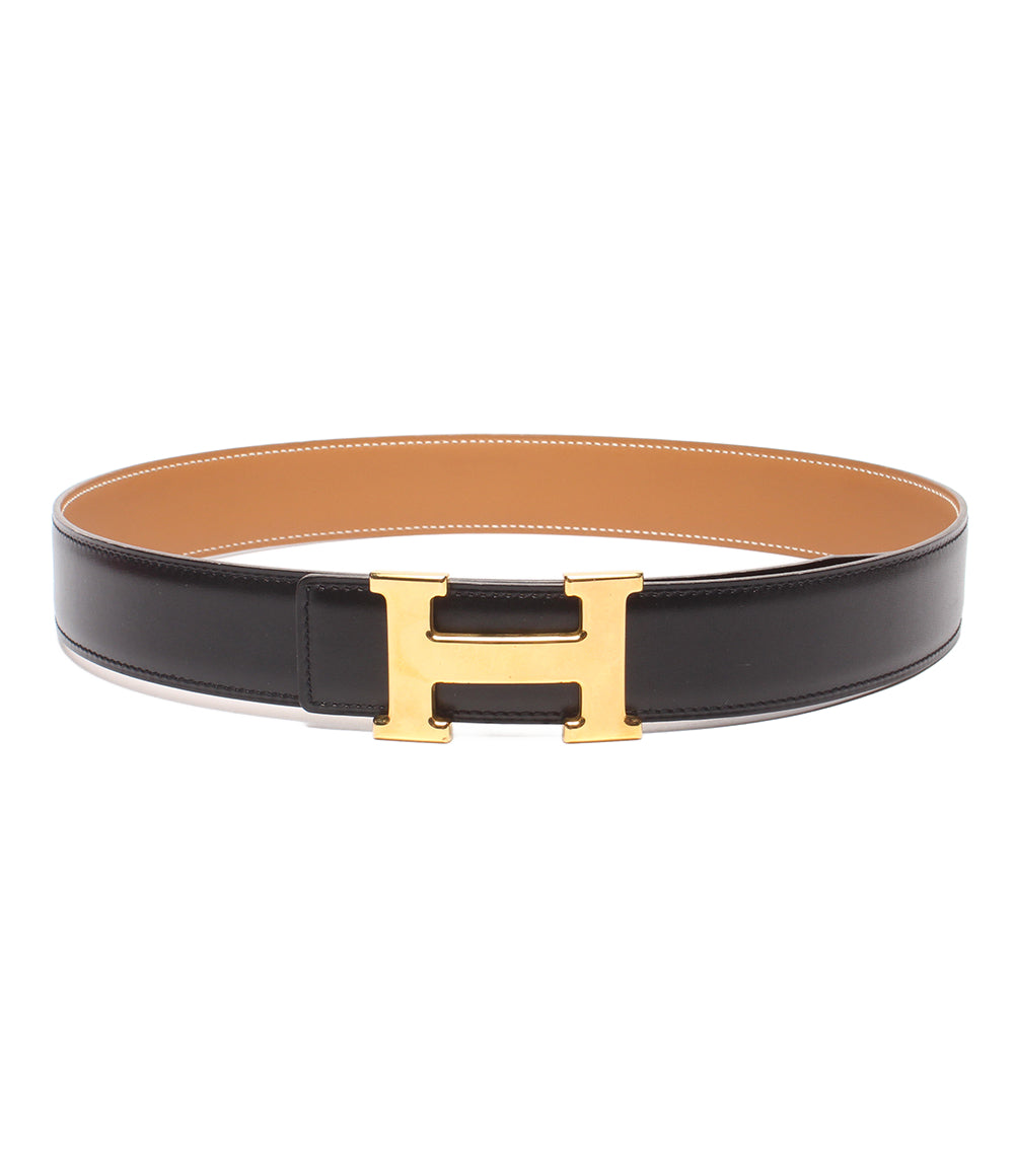 HERMES ベルト □B刻印 ゴールド金具 Hバックル リバーシブル コンスタンス レディース エルメス