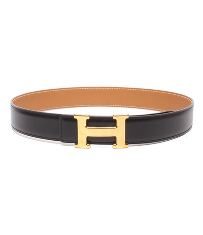 HERMES ベルト □B刻印 ゴールド金具 Hバックル リバーシブル コンスタンス レディース エルメス