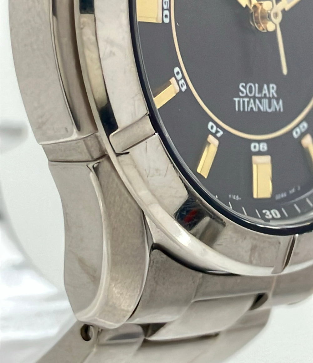 SEIKO 腕時計 ソーラー ブラック V145-0AX0 メンズ セイコー
